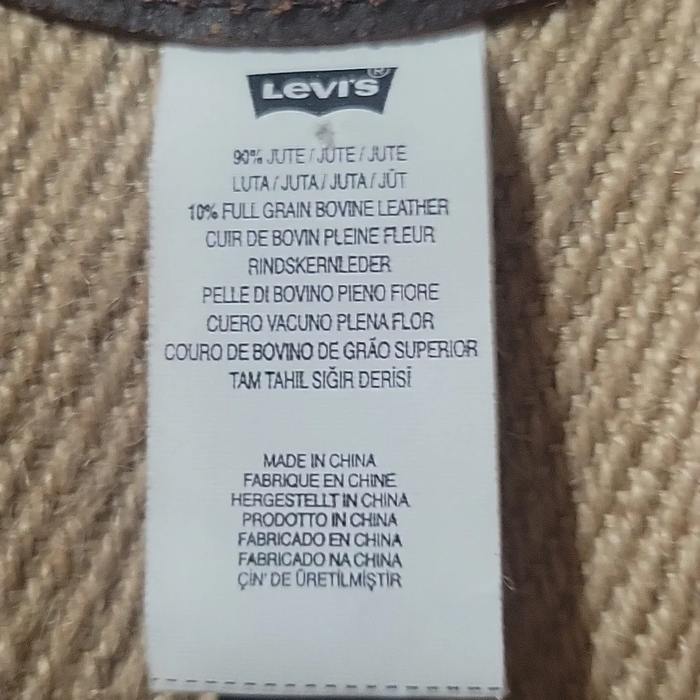 Levi's Wide Elastic Belt‎ Tan Brown bovine Leather Accent Adjustable Waist Belt